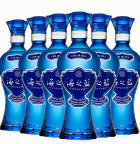 YANGHE 洋河 海之藍(lán) 藍(lán)色經(jīng)典 52%vol 濃香型白酒375ml*6瓶 