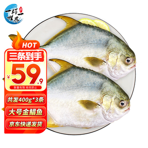 一蝦一世界 國產新鮮冷凍無冰衣白鯧魚/金鯧魚 1.2kg【400g*3條】