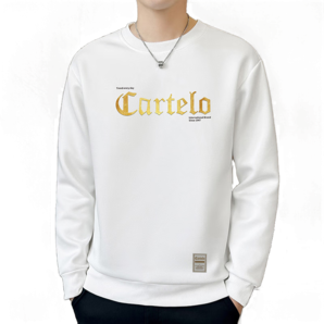 卡帝樂鱷魚（CARTELO）衛(wèi)衣男士秋季2024外套男休閑上衣長袖t恤男裝打底衫 白色 XL 
