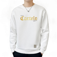 卡帝樂(lè)鱷魚（CARTELO）衛(wèi)衣男士秋季2024外套男休閑上衣長(zhǎng)袖t恤男裝打底衫 白色 XL 