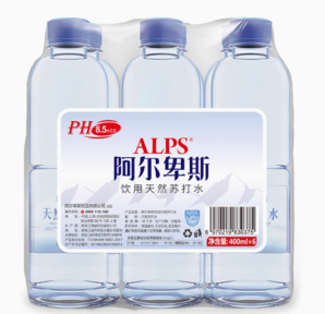 88VIP！阿爾卑斯 天然蘇打水 400ml*6瓶