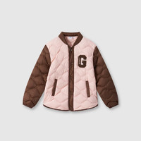 Gap 蓋璞 男女童2024秋季新款小立領(lǐng)波浪絎線羽絨服641840 粉色 641839 160cm(14-15歲) 亞洲尺碼