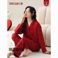 THREEGUN 三槍 女款本命年睡衣 春秋款純棉長(zhǎng)袖