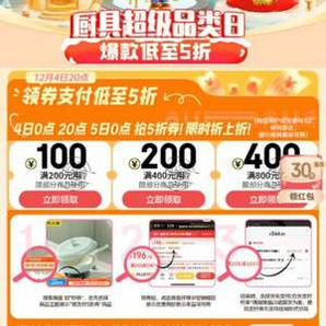 某東廚具 200-100、400-200、800-400支付神券