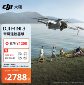 DJI 大疆 Mini 3 帶屏遙控器版 可折疊 四軸無(wú)人機(jī) 白色