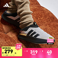 adidas 阿迪達(dá)斯 ADIPUFF面包鞋柔軟舒適穆勒鞋棉鞋男女阿迪達(dá)斯官方輕運動 亮白/黑色/淺橙黃