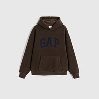 Gap 蓋璞 男士LOGO仿羊羔絨落肩袖衛(wèi)衣 807084