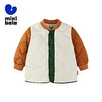 迷你巴拉巴拉 男童女童羽絨服寶寶復(fù)古撞色時尚冬季保暖兒童外套 焦糖棕51127 110cm