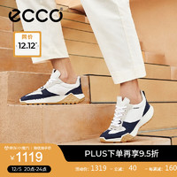 ecco 愛步 休閑男鞋 百搭運動鞋男 拼色復(fù)古跑鞋524914 午夜藍(lán)/白色52491460397 43