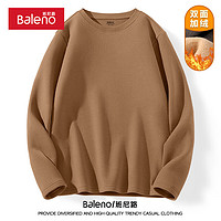 Baleno 班尼路 德絨長袖t恤男 -焦糖#純色 XL