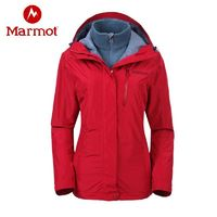 Marmot 土撥鼠 戶外女士抓絨三合一外套上衣沖鋒衣 越南產(chǎn)美鼠斷碼清倉