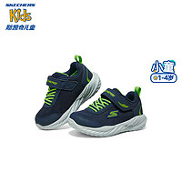 SKECHERS 斯凱奇 男童學(xué)步鞋小童戶外運(yùn)動(dòng)鞋柔軟休閑鞋407308N 海軍藍(lán)色-檸檬色-NVLM 單層 21碼