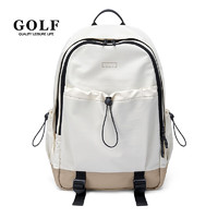 GOLF 高爾夫 雙肩背包男士羽毛球網(wǎng)球包大書包女15.6英寸電腦包運(yùn)動球拍包 淺杏色