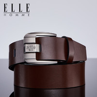 ELLE HOMME 法國(guó)品牌皮帶 休閑針扣腰帶純牛皮 902093A咖色 105cm 130斤以內(nèi)適用