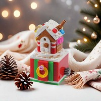 ZHEGAO 哲高 圣誕節(jié)禮物搖搖樂(lè)可聯(lián)動(dòng)拼裝玩具 姜餅屋（132顆粒）