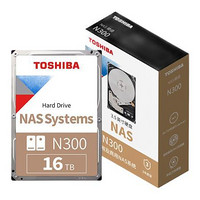 TOSHIBA 東芝 N300系列 3.5英寸 NAS硬盤 16TB（CMR、7200rpm、512MB）HDWG31G