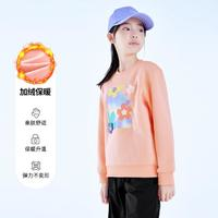 361° 兒童冬季加絨女童套頭衛(wèi)衣保暖中大童甜美長袖上衣