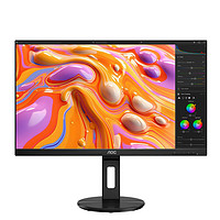 AOC 冠捷 27英寸 4K IPS廣色域 HDR400 Type-C65W 旋轉(zhuǎn)升降 出廠校色 節(jié)能認(rèn)證 辦公電腦顯示器 U27N3RN