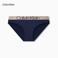 卡爾文·克萊恩 Calvin Klein 內(nèi)衣女士光澤ck提花細(xì)滑比基尼三角內(nèi)褲女QF6257AD DYC 孔雀藍(lán) XS