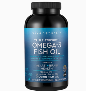 20點！Viva Naturals Omega-3深海魚油軟膠囊 180粒