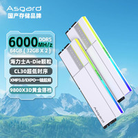 Asgard 阿斯加特 女武神·瓦爾基里Ⅱ代 C30 DDR5 6000 臺式機內存條 64GB(32Gx2)RGB 極地白