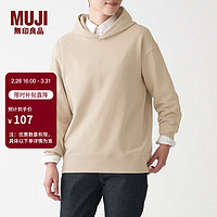 MUJI 無印良品 無印良品 MUJI 男女通用 緊密織毛圈 套頭衛(wèi)衣男式女式無性別 象牙色 L-XL