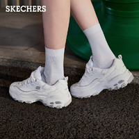 SKECHERS 斯凱奇 女鞋夏季舒適透氣老爹鞋增高厚底百搭休閑熊貓鞋  黑色/白色