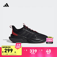 adidas 阿迪達斯 輕運動AlphaBounce +男網(wǎng)面跑步運動鞋ID8624 黑色/紅色 43(265mm)