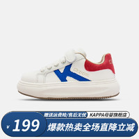 Kappa Kids 男女童經(jīng)典百搭小白鞋系帶運(yùn)動(dòng)鞋休閑鞋