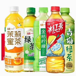 百億補(bǔ)貼！統(tǒng)一冰紅茶綠茶茉莉花茶青梅混合味金桔檸檬飲料500ml*12