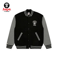 Aape 旗艦店男裝24年秋冬猿顏徽章潮流厚絨棒球服衛(wèi)衣外套B328XXN