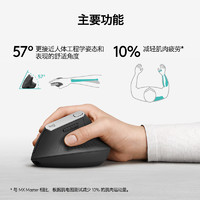 logitech 羅技 MX Vertical  2.4G藍(lán)牙 優(yōu)聯(lián) 多模無線鼠標(biāo) 4000DPI 黑色