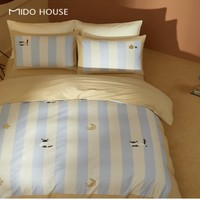 MIDO HOUSE 銘都家居 銘都床上四件套純棉加厚秋冬磨毛兒童套件-喵星人 1.5m床單款