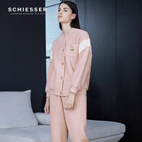 SCHIESSER 舒雅 女士厚款軟綿綿羊羔絨棒球服家居套裝E1/21875H 粉紅7703 M