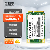 INSTORAGE 智隨享 SSD固態(tài)硬盤(pán)1TB大容量 mSATA接口 精選TLC顆粒 讀速550MB/S S100 256GB（散片）