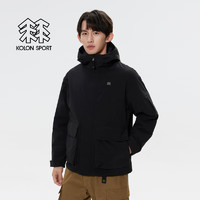 KOLON SPORT 可隆防水棉服 男女同款戶外運(yùn)動露營防風(fēng)透濕耐磨短款棉服外套 LUPJ4WTT09-BK 黑色 XS 160/84A