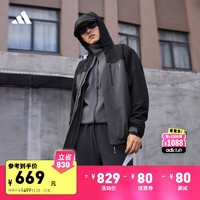 adidas 阿迪達斯 拒水防潑加絨內膽三合一連帽外套男女冬季阿迪達斯輕運動
