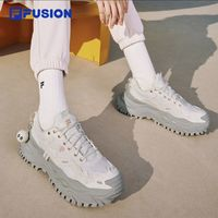 FILA 斐樂 FUSION斐樂潮牌歐陽娜娜同款女鞋厚底鞋2024春季硬糖鞋跑步鞋 奶白-GD 36.5