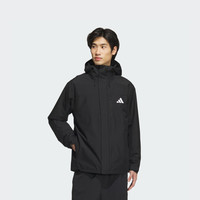 adidas 阿迪達斯 拒水防潑加絨內(nèi)膽三合一連帽外套男女冬季阿迪達斯輕運動 黑色 L