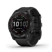 GARMIN 佳明 太陽能跑步GPS手表  fenix 7 黑色DLC鈦金屬表殼配黑色表帶