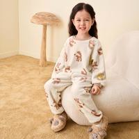 迷你巴拉巴拉 兒童暖絨絨家居服套裝