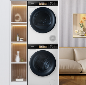 20點！Hisense 海信 棉花糖洗烘套裝 10公斤超薄平嵌 WG100M5S+DG100M5S