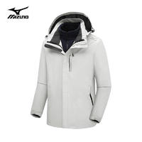 Mizuno 美津濃 戶(hù)外男女款三合一登山服夾克 米白 A2CE2639