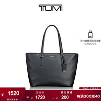 TUMI 途明 Voyageur系列時尚皮質女士大容量Carolina手提托特包 黑色/017006D