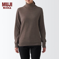 MUJI 無印良品 無印良品 MUJI 女式 頸部使用了棉可水洗高領(lǐng)毛衣BAG15A2A 長袖打底針織衫 深咖啡色