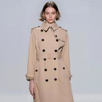 BURBERRY 博柏利 女士英倫風(fēng)雙排扣中長款風(fēng)衣