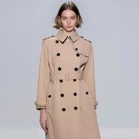 BURBERRY 博柏利 女士英倫風雙排扣中長款風衣