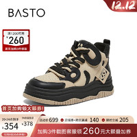 BASTO 百思圖 加絨運(yùn)動(dòng)休閑短靴溶解厚底女鞋