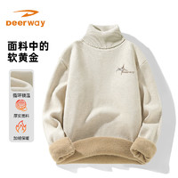 Deerway 德爾惠 復(fù)古美式針織衫男生 加絨加厚抗寒毛衣