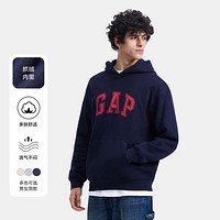 Gap 蓋璞 情侶同款l連帽抓絨衛(wèi)衣  658648NAVY